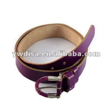 Plain Genuine Leather Belt Purple